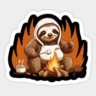 Campfire Sloth Sticker